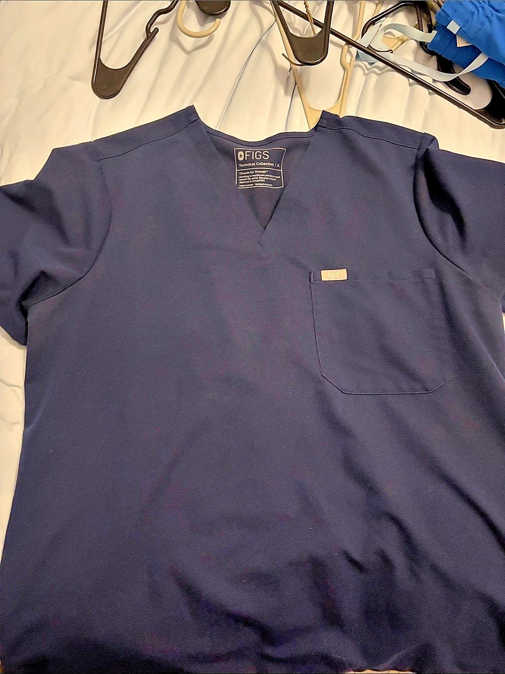 FIGS Catarina One-Pocket Scrub Top V-Neck Blue